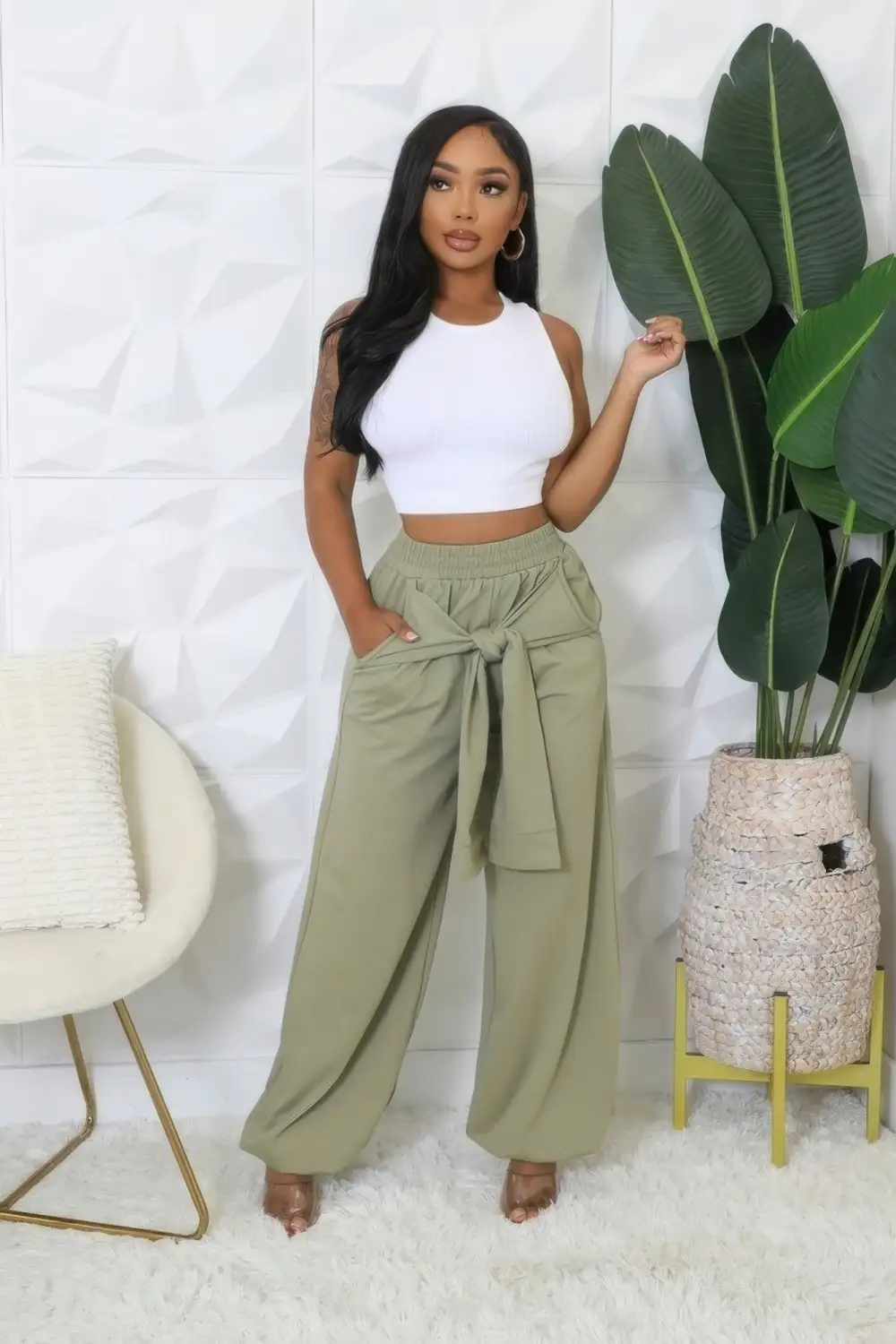 High Waisted Stretch Pants