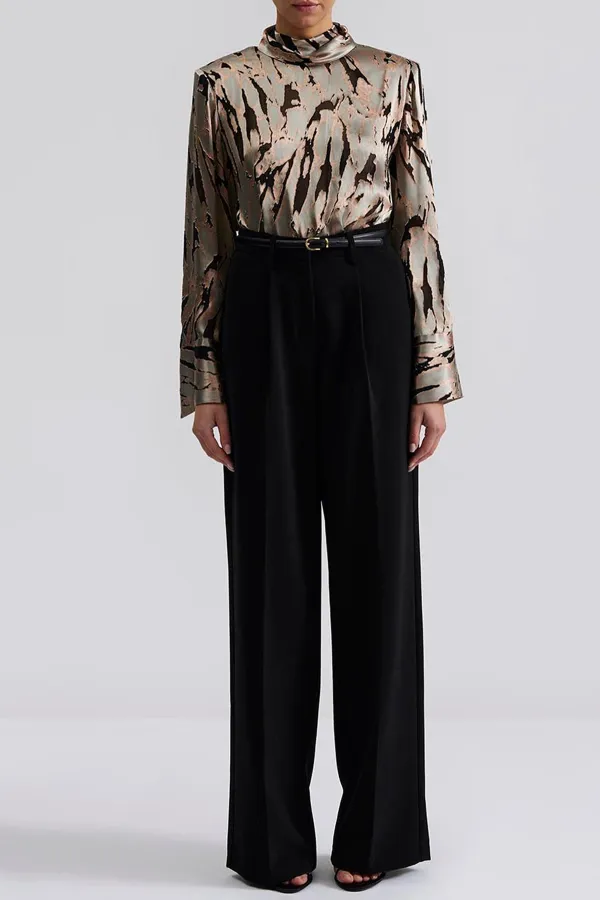 Silk Blend Button Back Blouse