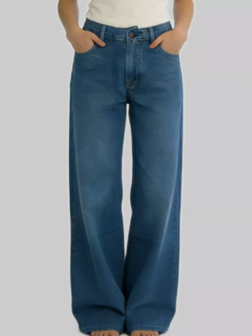 Everyday Wide Leg Washed Denim Jeans