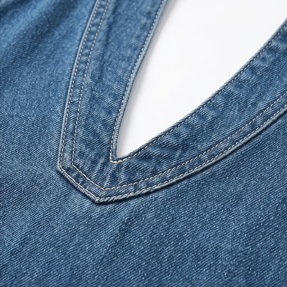 Washed Denim Two Piece Set
