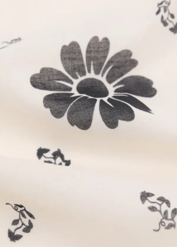 Casual Style Floral-Print Cotton Scarf