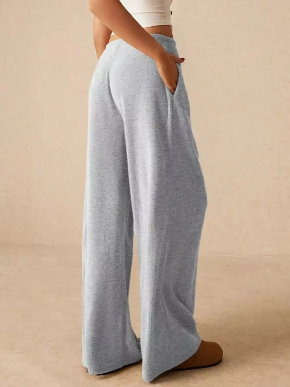 Wide Leg Drawstring Casual Everyday Pants