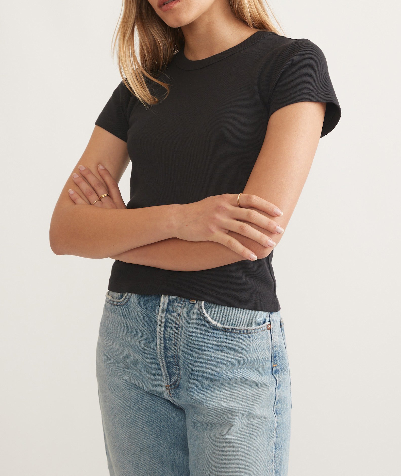 Solid Black Slim Fit Tee