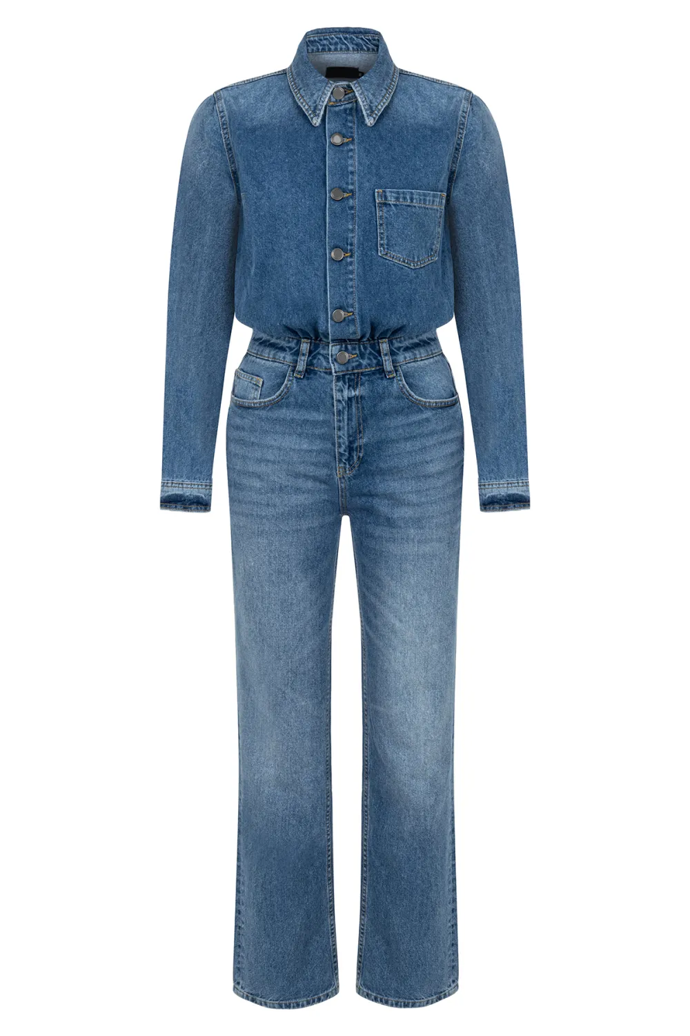 Casual Style Denim Jumpsuit