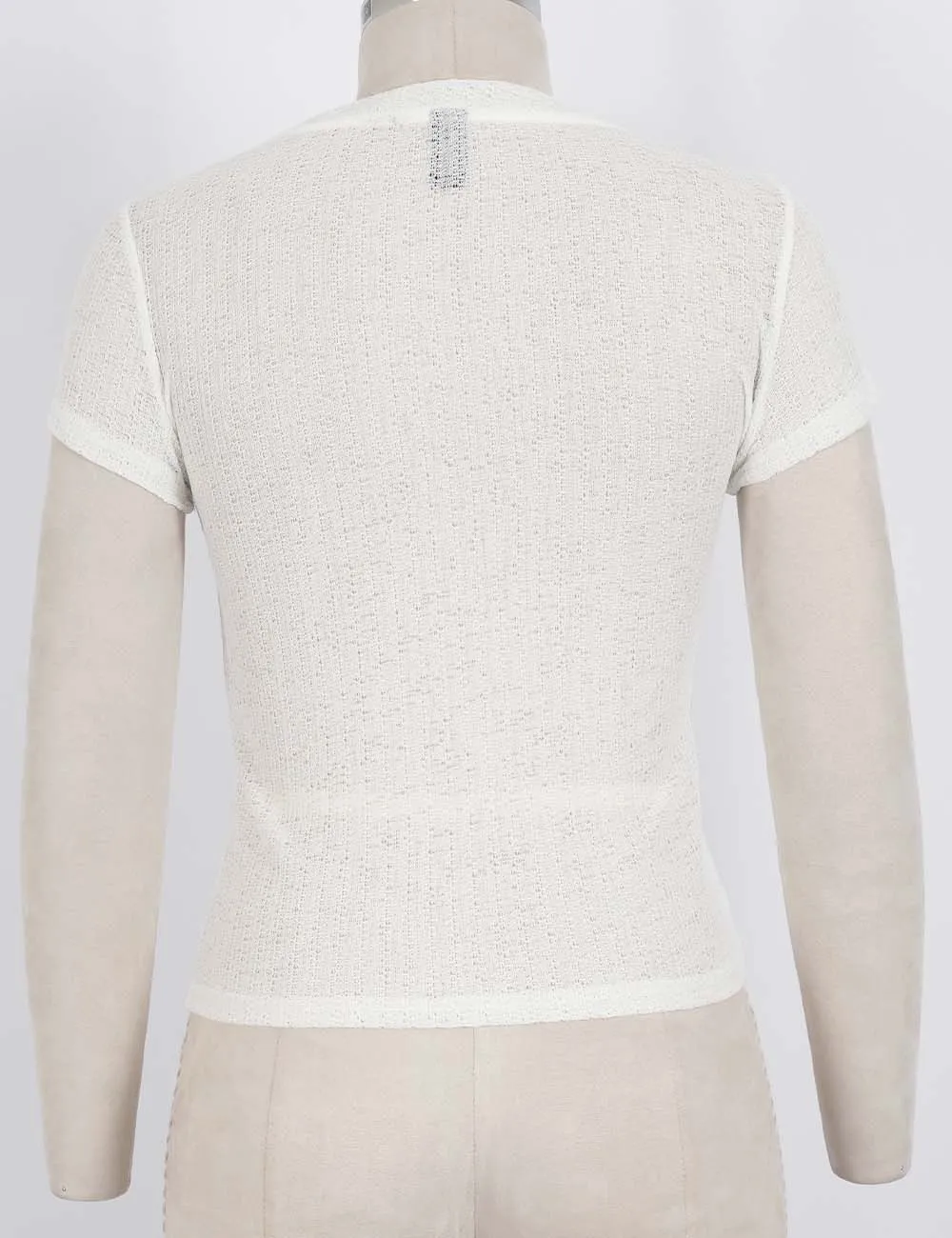 D Embroidery Round Neck Short Sleeves T-shirt