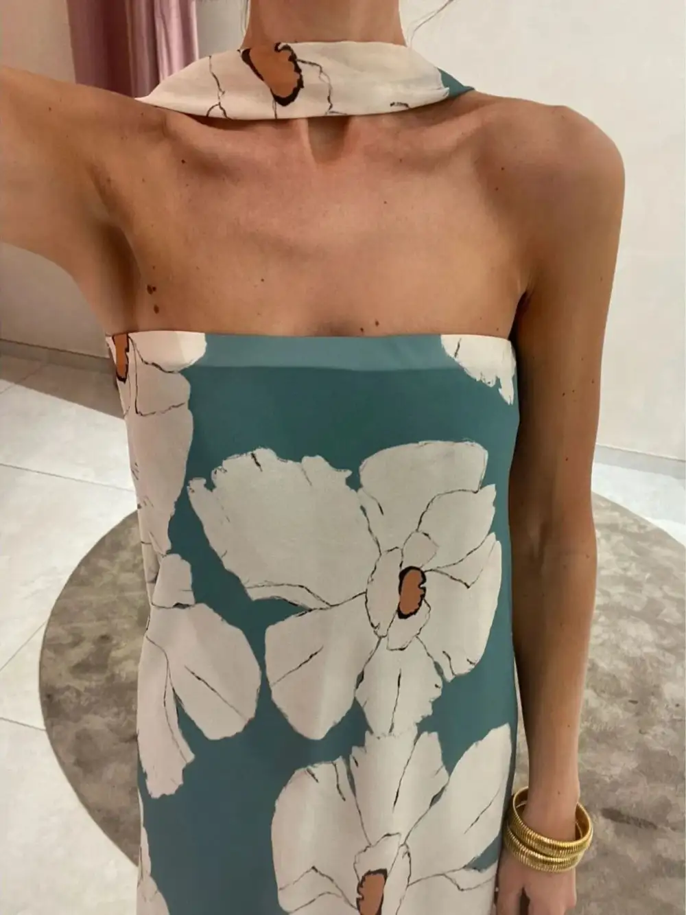 Smooth Finish Printed Maxi Dress