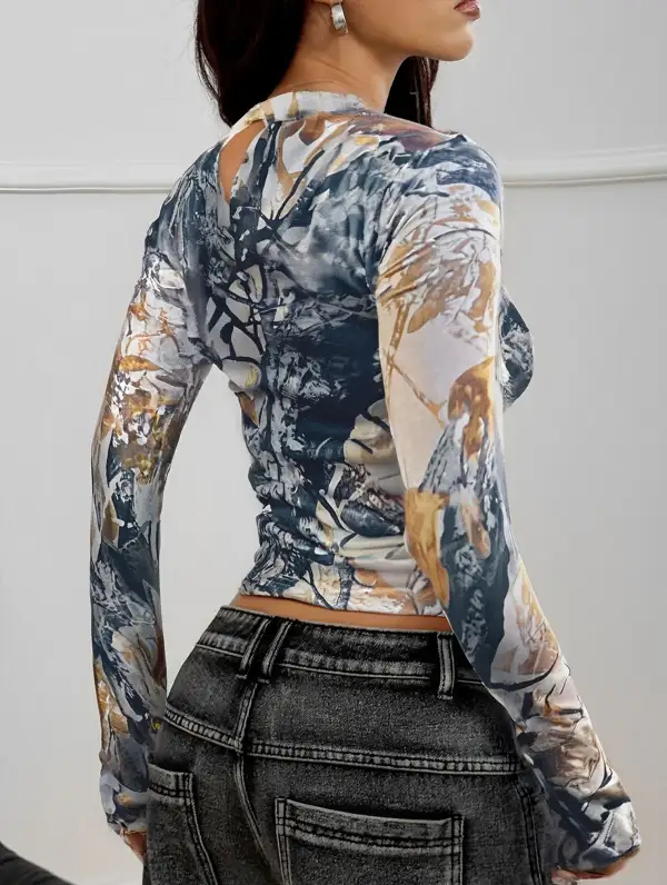 Print Long Sleeve Base Layer Tee
