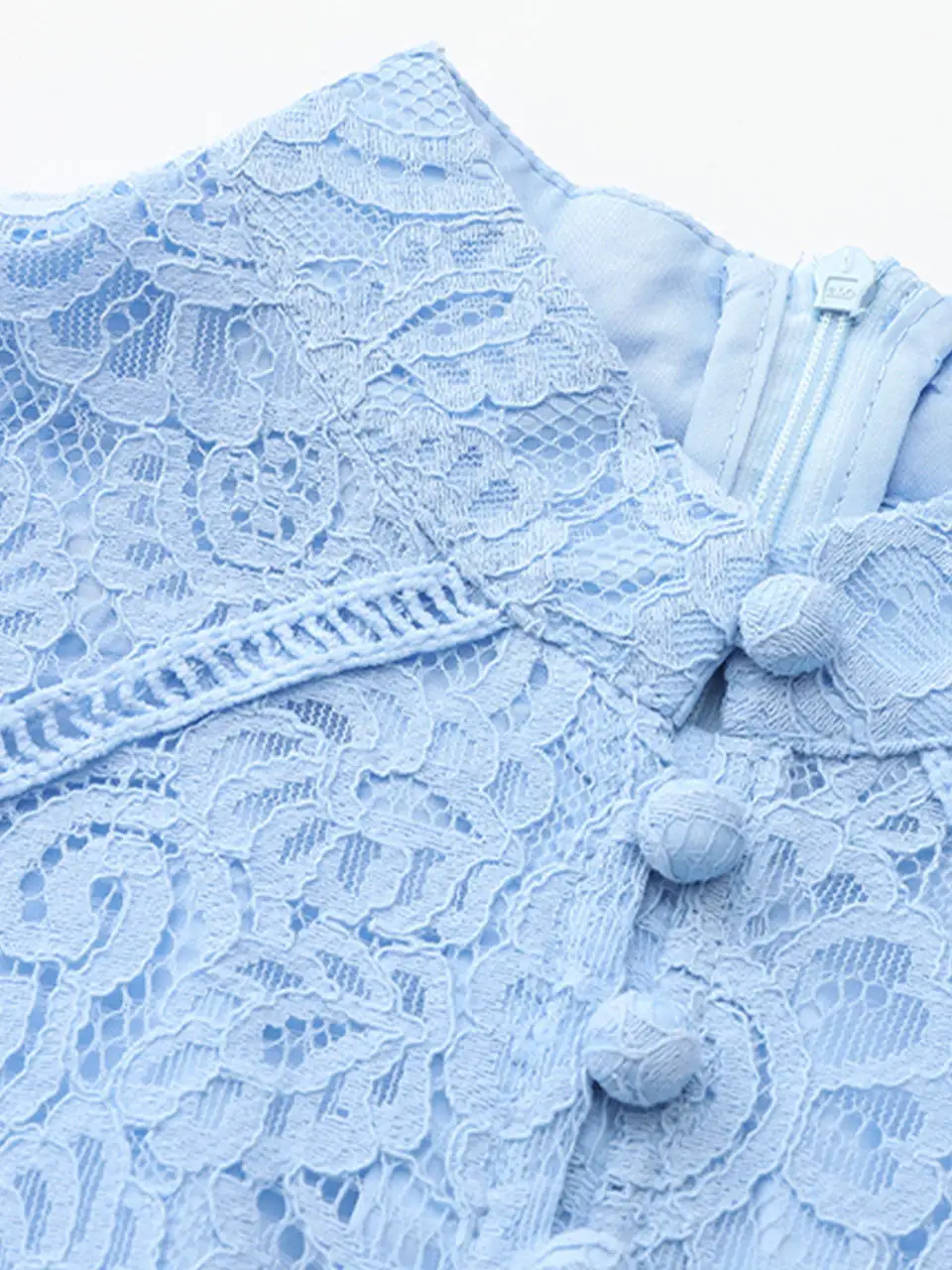 Lace Edwardian Stand Collar Maxi Dress