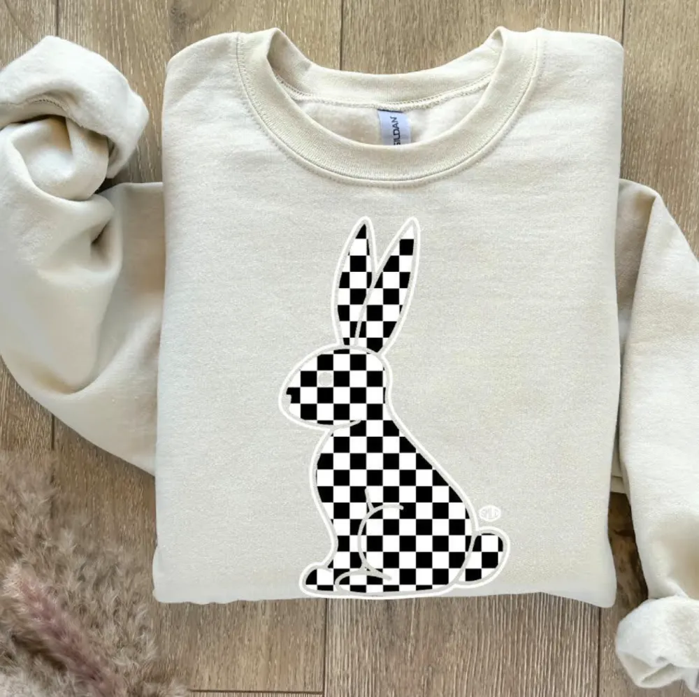 Checkered Novelty Graphic Sweatshirt