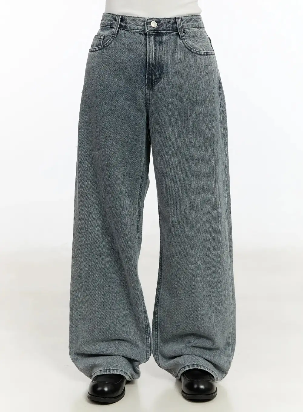 Casual Cotton Wide Leg Jeans