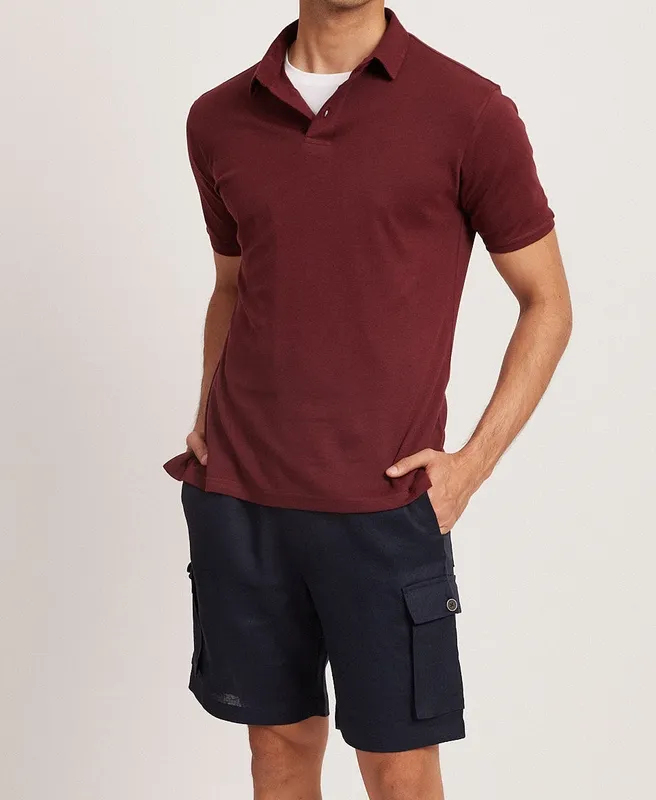 Red Vintage-Wash Cotton Polo Shirt
