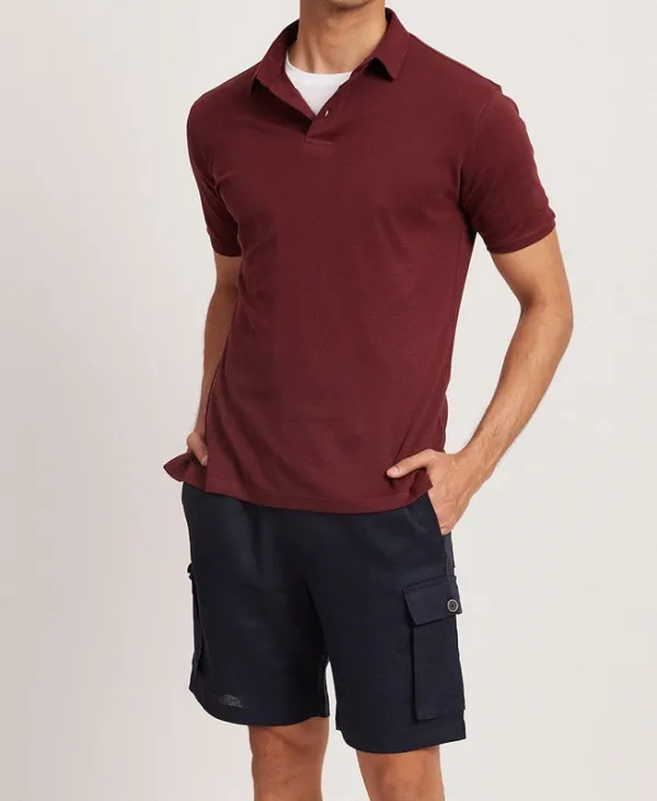 Red Vintage-Wash Cotton Polo Shirt