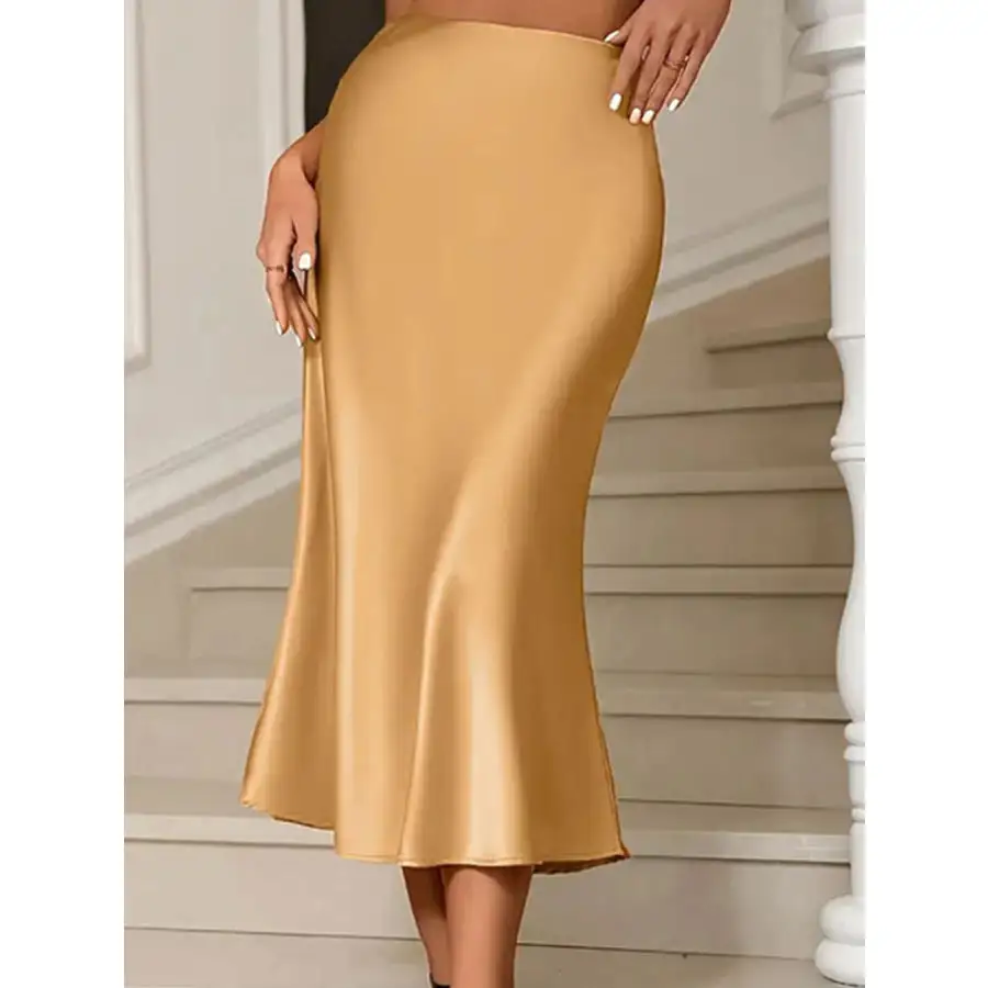 Satin Midi Mermaid Skirt