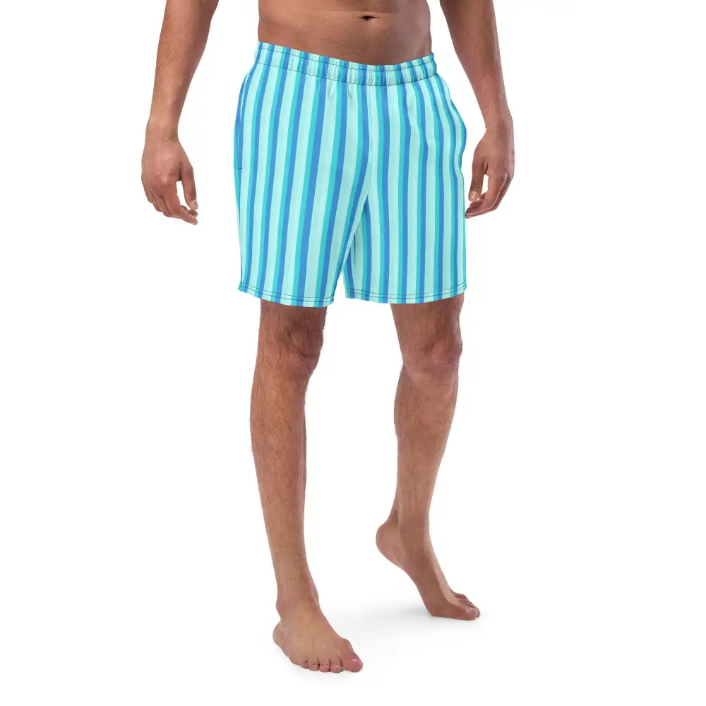Quick Dry Striped Swim Trunks