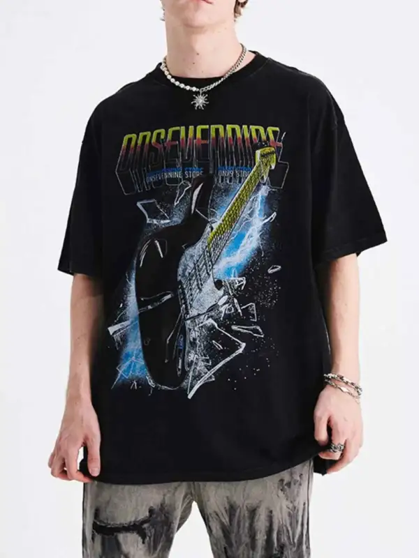 Minimal Graphic Round Neck Short Sleeve T-Shirt