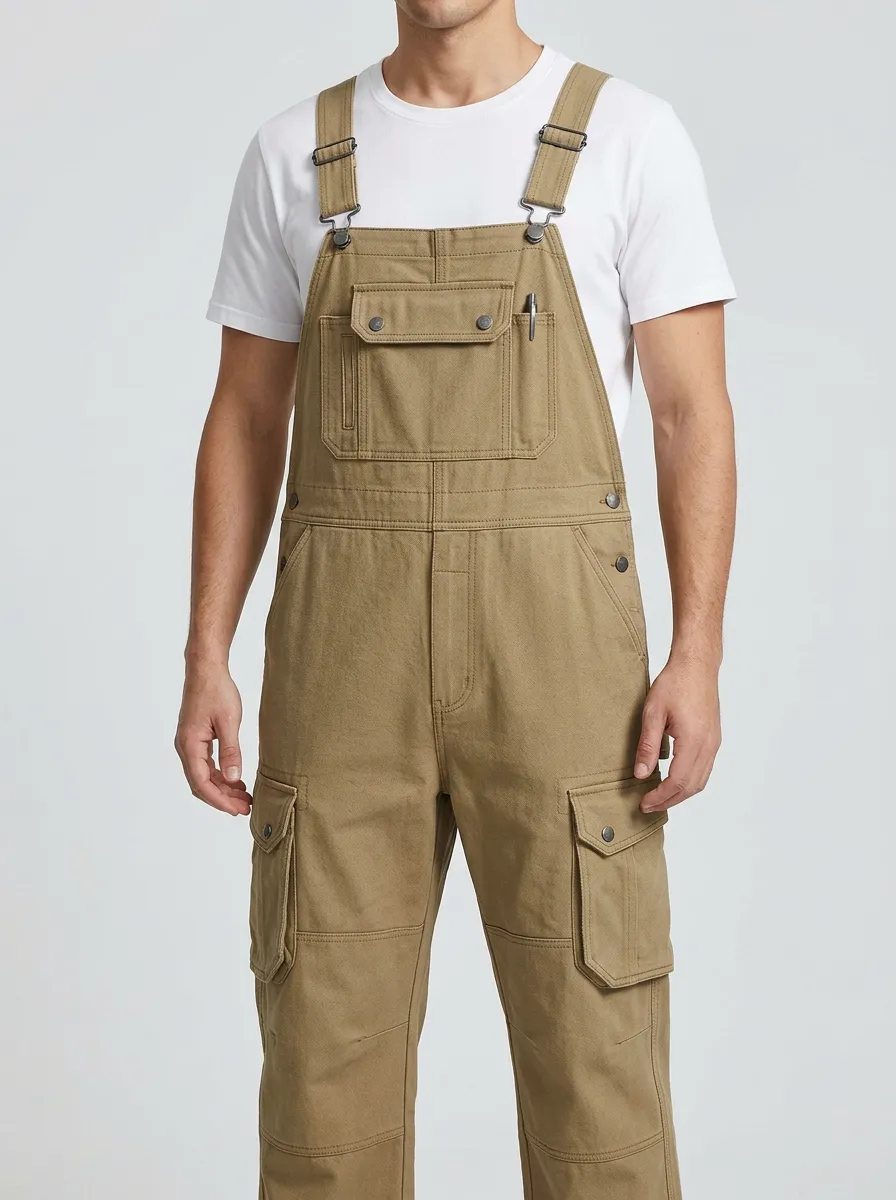 Men's Classic Cargo Bib Work Overalls