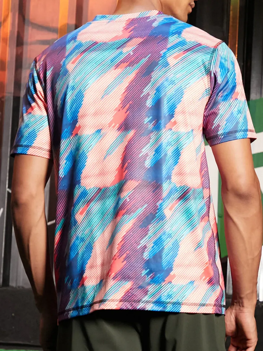 Sporty Pull On Abstract T-Shirt