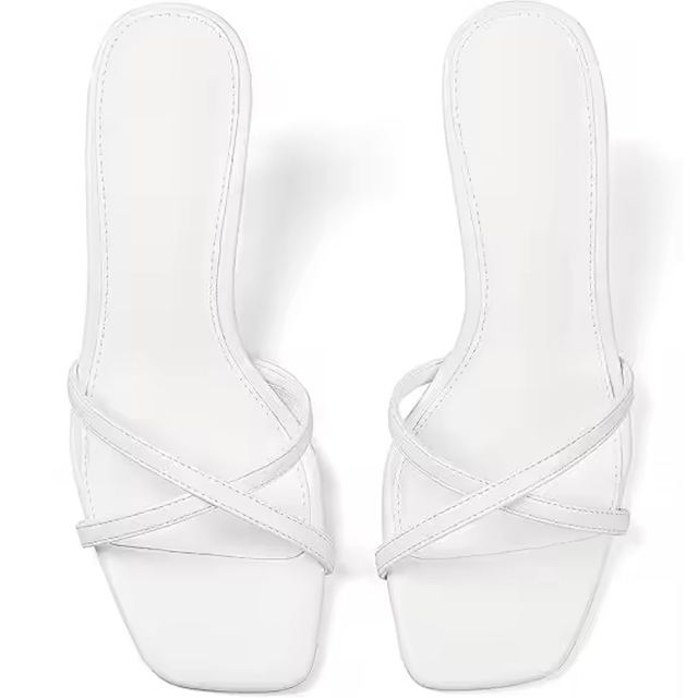 Marielle Cross Strap Kitten Heel Sandals