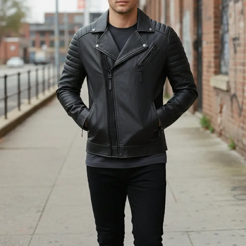 Rugged Leather Biker Jacket