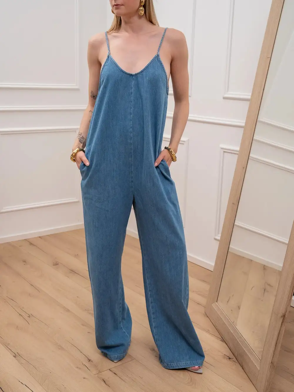 Sundial V Neck Strappy Jumpsuit