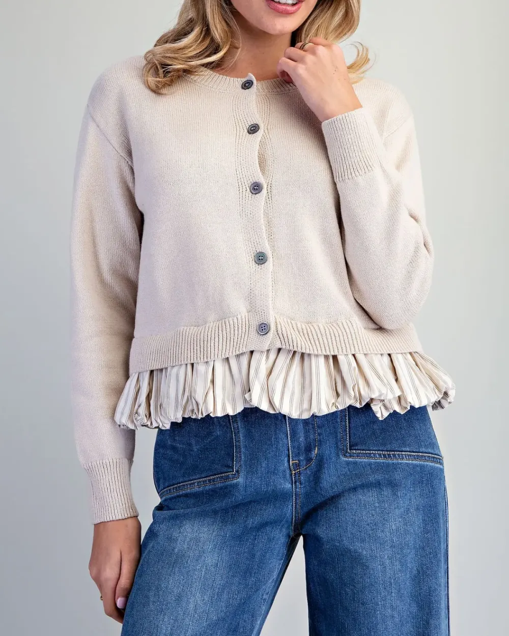 Ruffle Twofer Cardigan