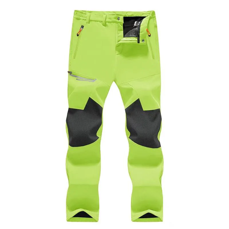 Men's Winter Pants Fleece Lined Ski Snow Pants Water Resistant 4 Zip Pockets Outdoor Work Pants FallFreshness Outdoorfun