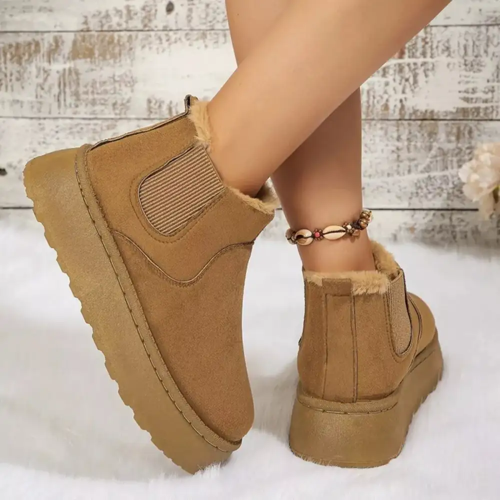 Round Toe Platform Ankle Boots