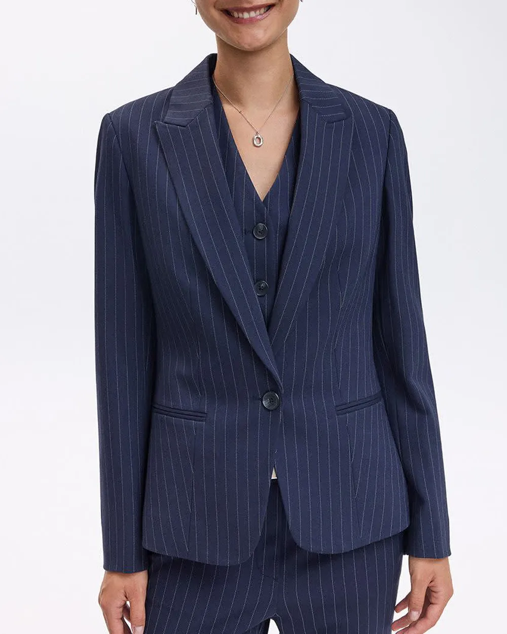 Fitted One-Button Blazer  Modern Stretch