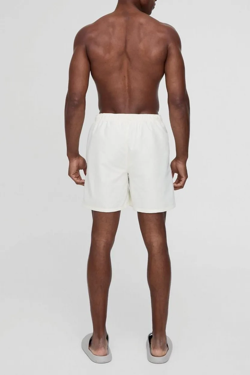 Casual Style Mid Length Swim Trunks in Ecru