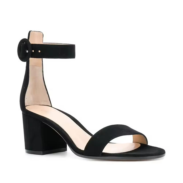 Aurielle Suede Back Strap Chunky Heels