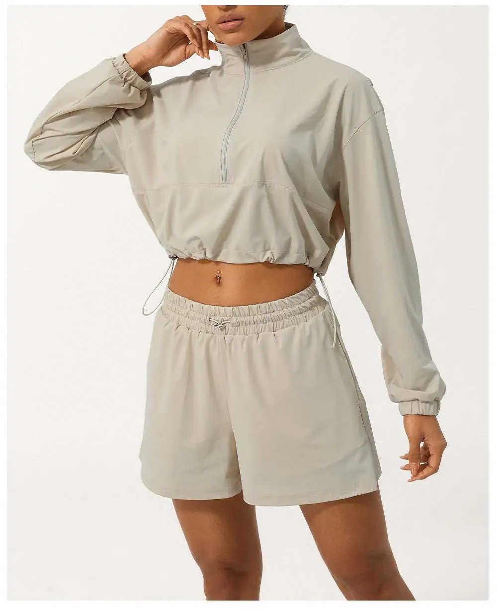 Zip-Front Quick-Dry Top and Shorts Active Set