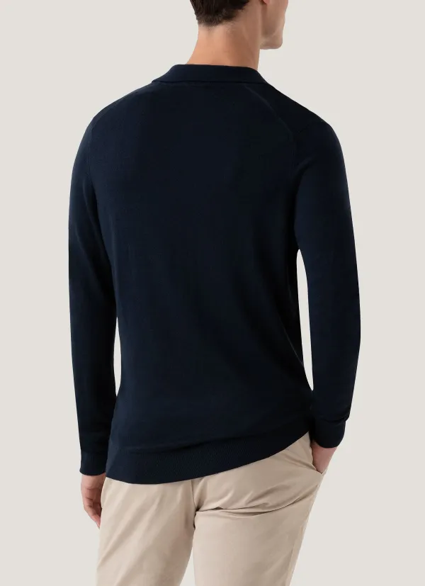 Clean Everyday Regular Fit Merino Knit Long Sleeve Polo Shirt