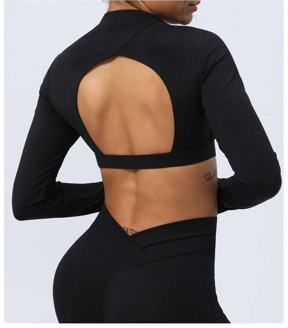 Seamless Backless Top and Leggings Active Set