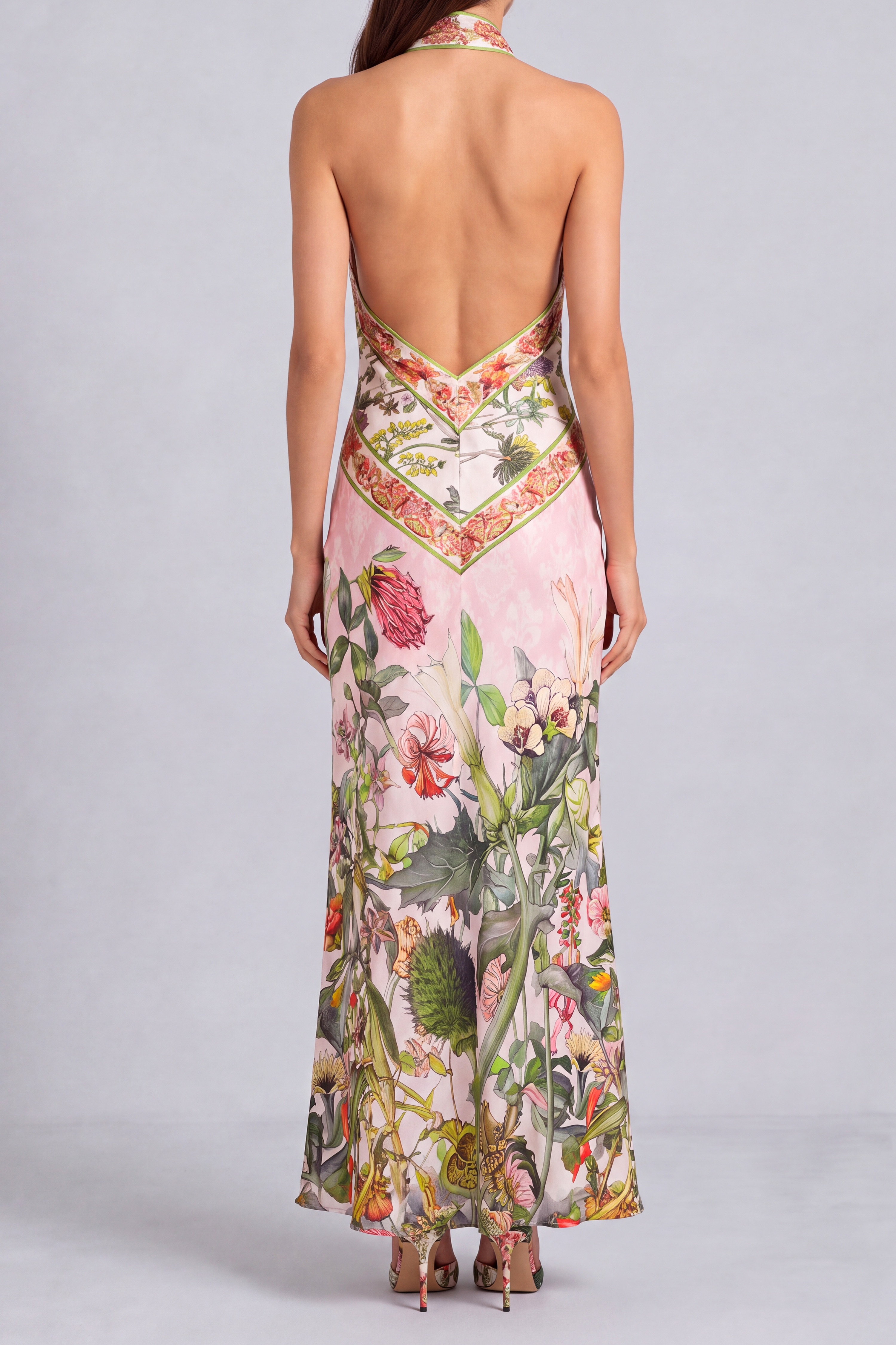 Backless Floral Maxi Dress