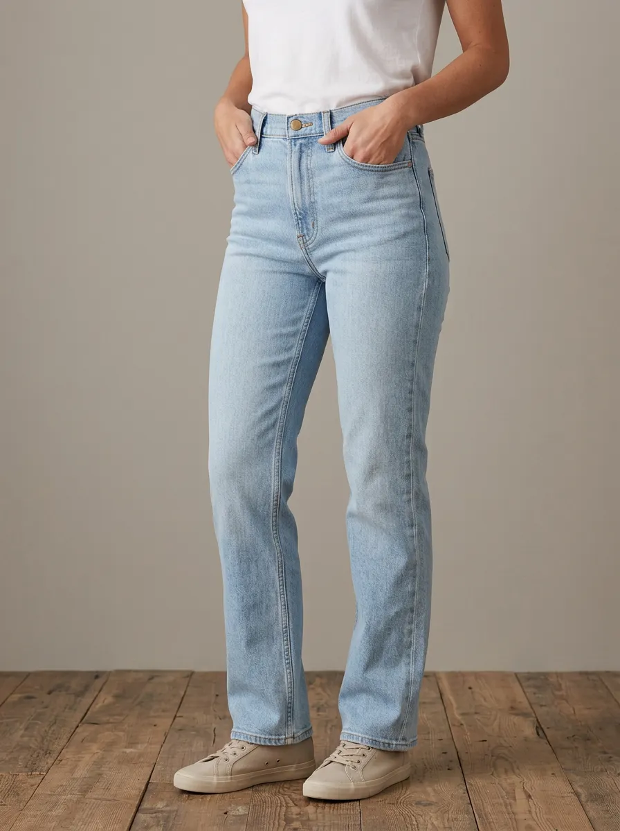 Relaxed High-Rise Washed Denim Jeans