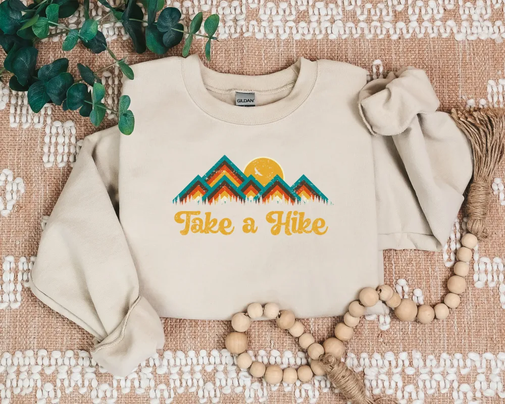 Trail Hike Graphic Crewneck Sweatshirt