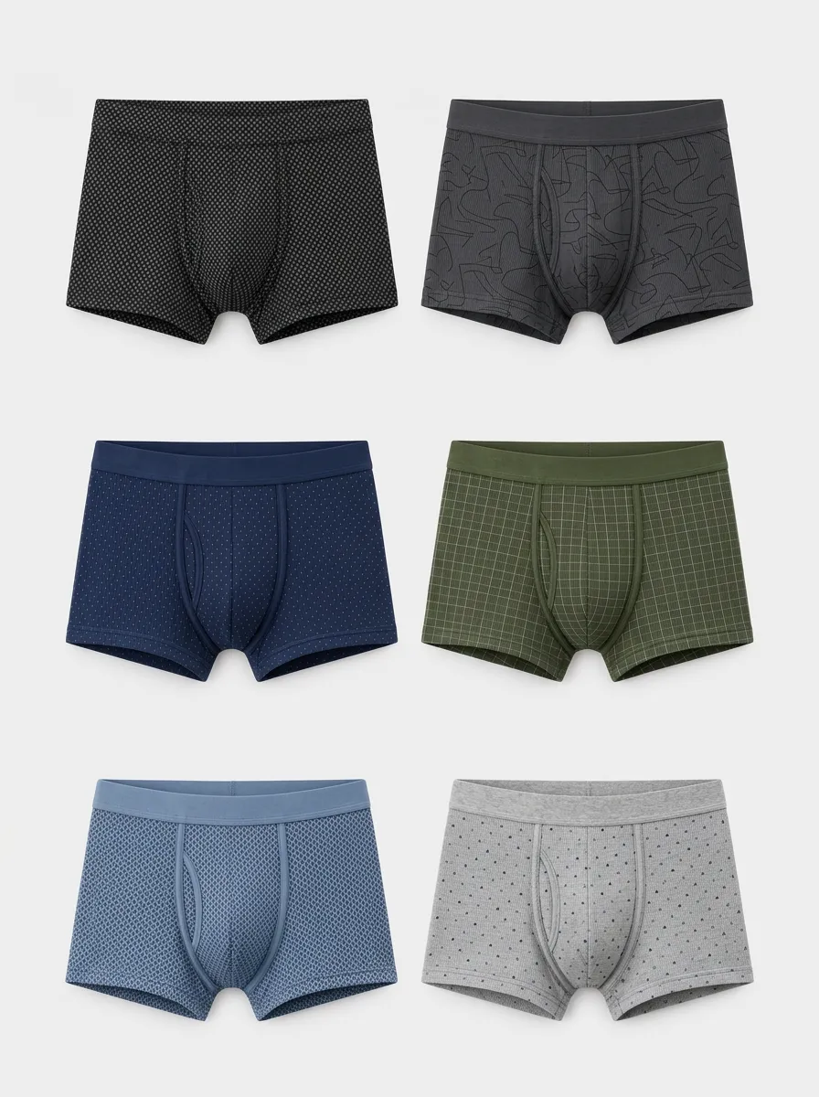 Men's Grid Boxer Briefs 6-Pack