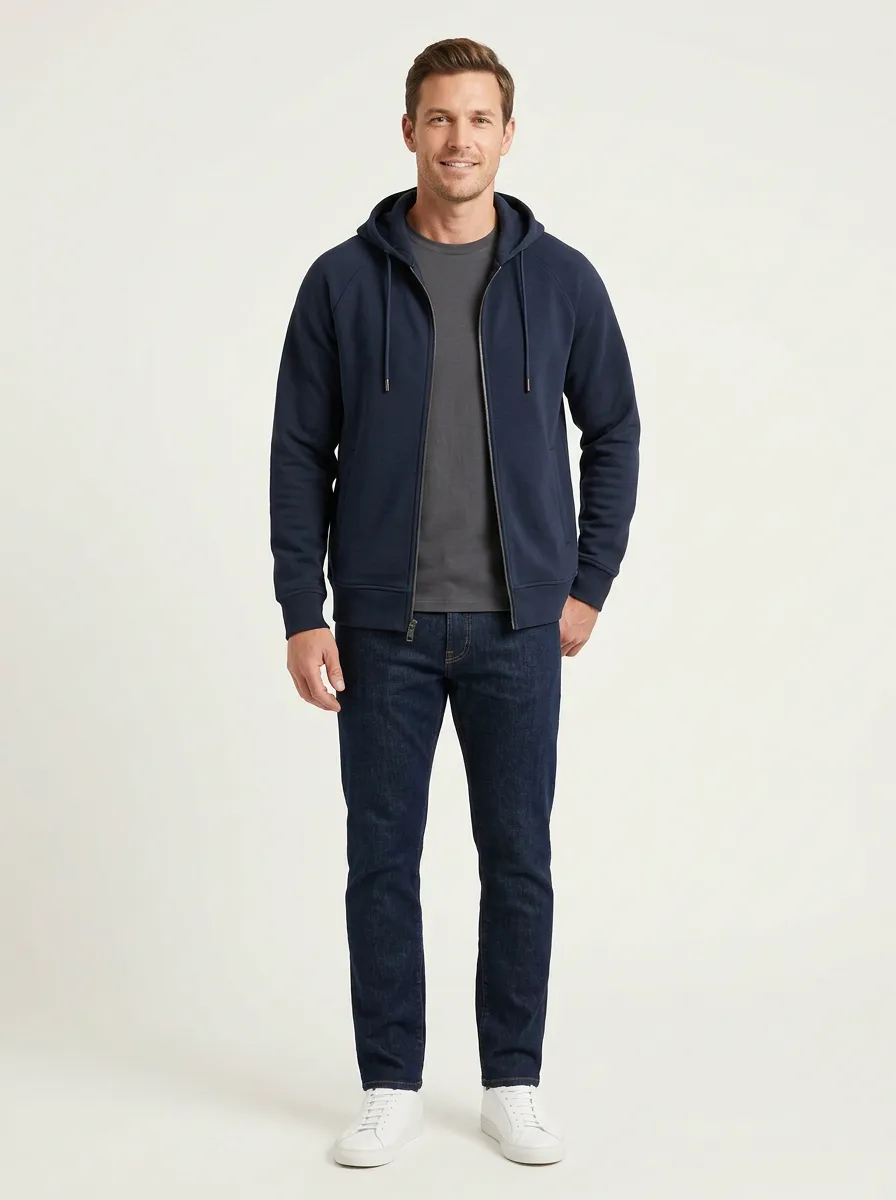 Training Zip-Up Hooded Finish Men's Sport Jacket