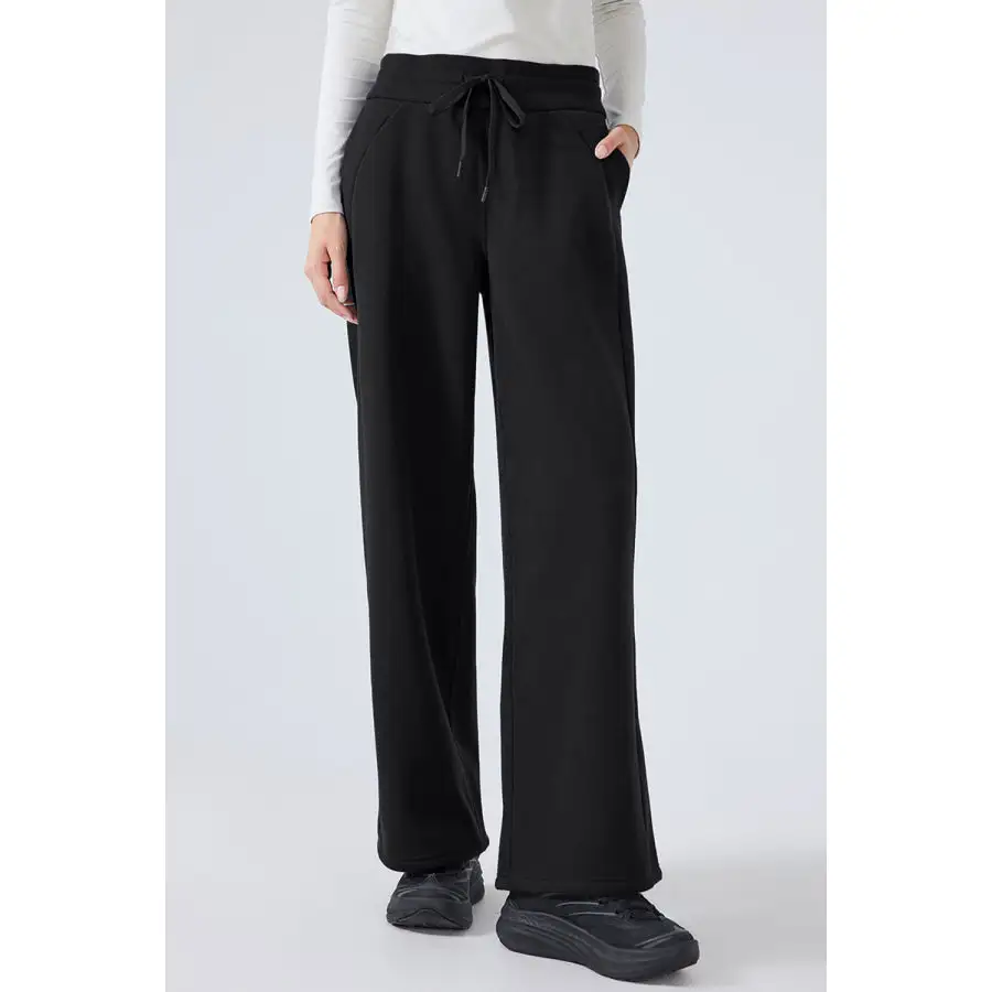 Feminine Drawstring Wide Leg Pants