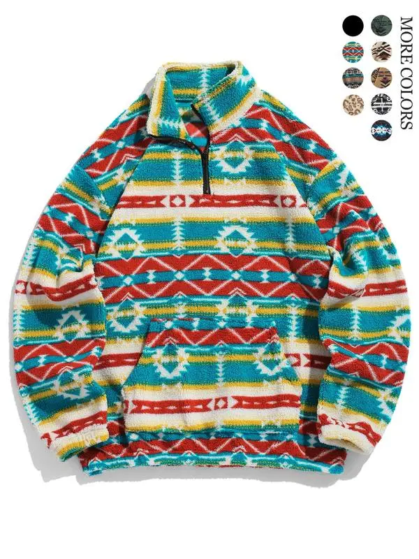 🧥 Men’s Ethnic Pattern Drop Shoulder Zipper Sweatshirt Bold Patterns. Effortless Comfort. Everyday Confidence.  🔥 Limited-Time Offer — 40% OFFThis Week Only!