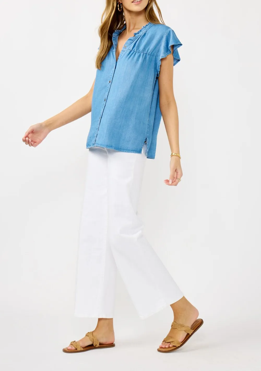 Ruffle Button Up Blouse