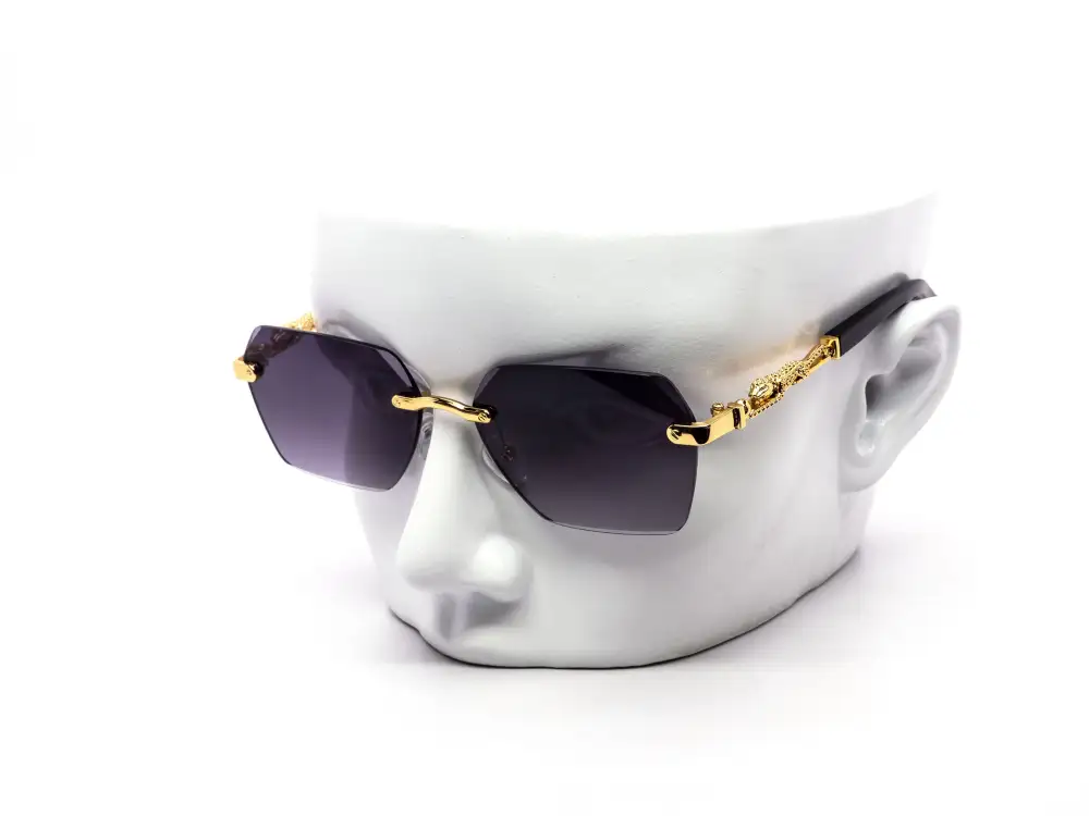12-Pack Luxury Rimless Cat-Eye Hexagon Gradient Metal Sunglasses