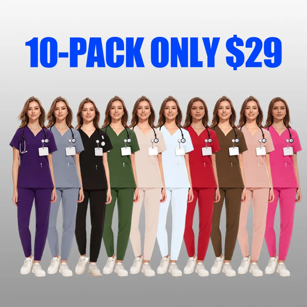 Women's V-Neck Workwear – Short Sleeve & Sleeveless Options with Inner Lining