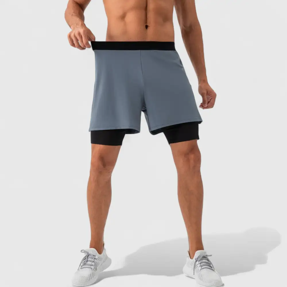 Elastic-Waist Compression Men's Athletic Shorts