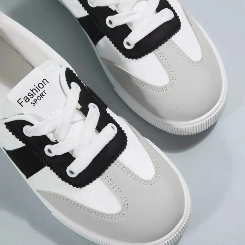 Refined Round Toe Lace-Up Sneakers