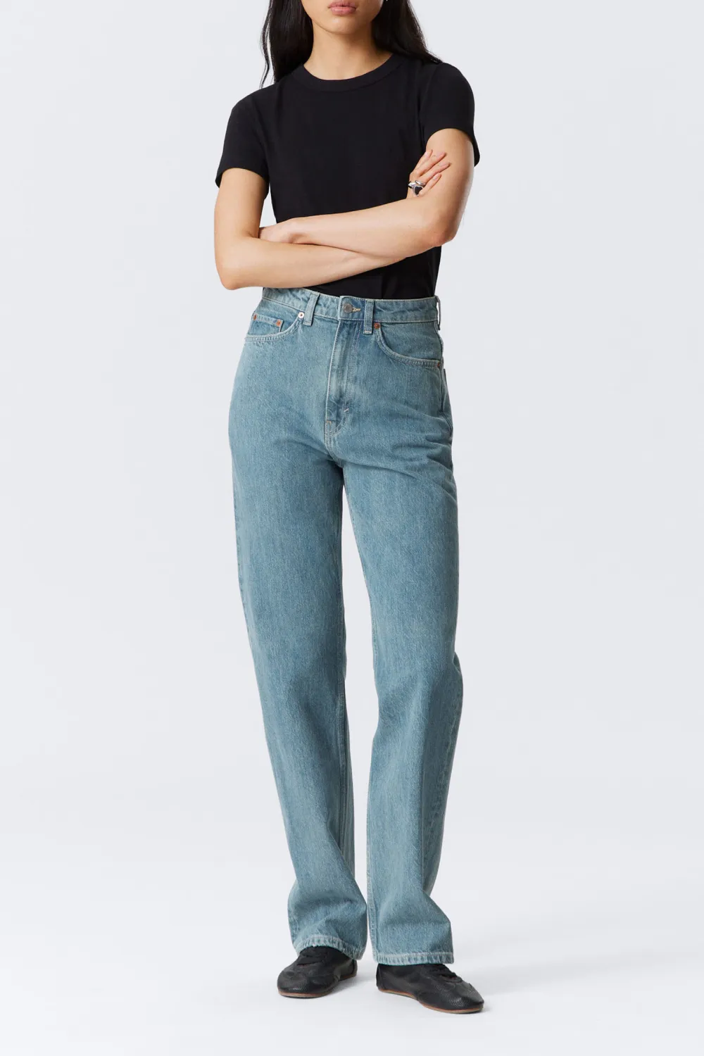 High Rise Jeans With Pockets