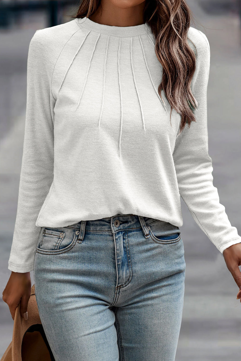 Women's Solid Long Sleeve Raglan Sleeve Top