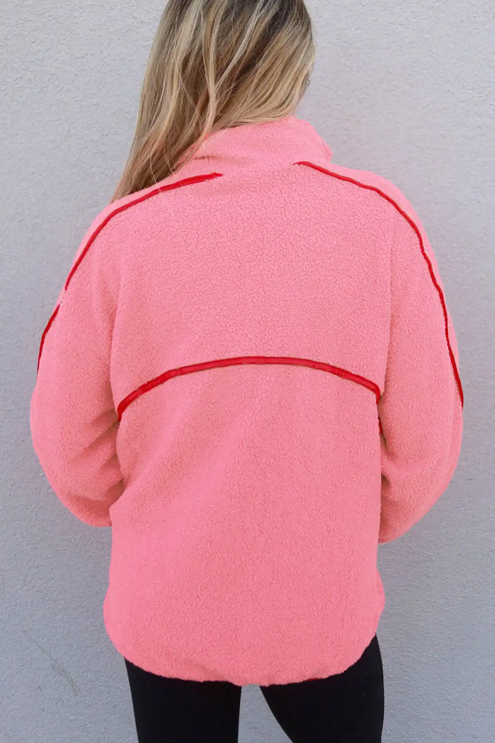 Sherpa Pocket Detail Zip Detail Zip Pullover Sweatshirt