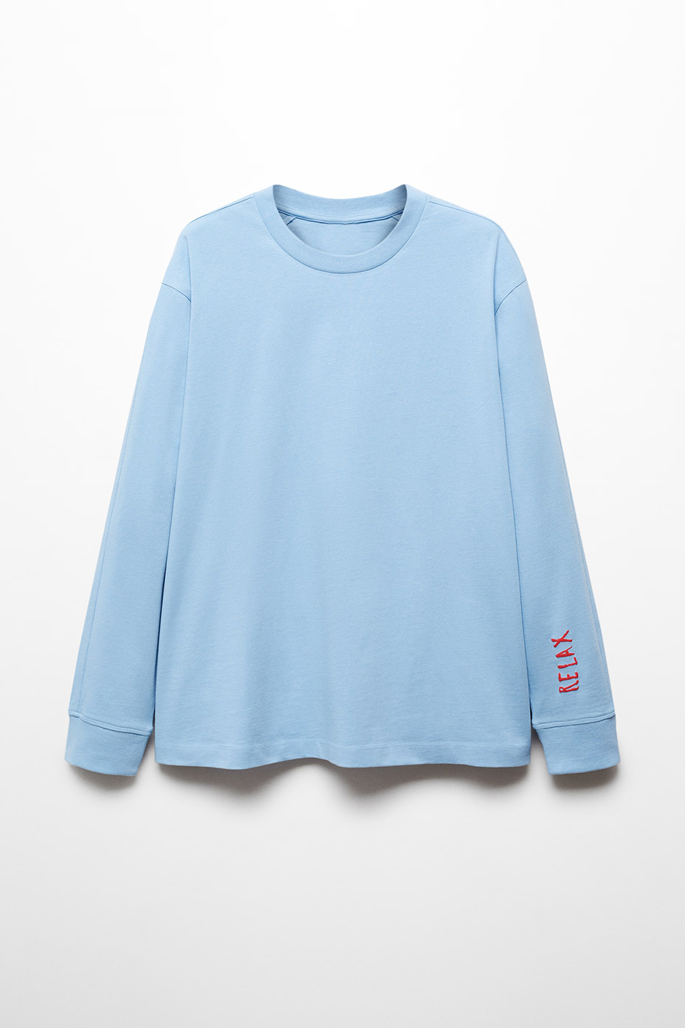 100% Cotton Sweatshirt With Printed Drawing