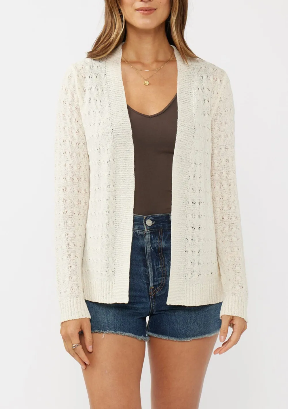 Plain Open Front Cardigan